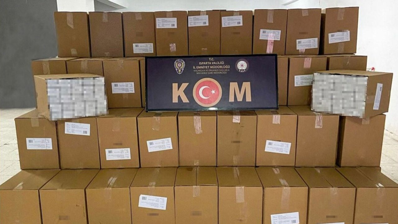 Isparta’da 1 milyon adet kaçak makaron ele geçirildi