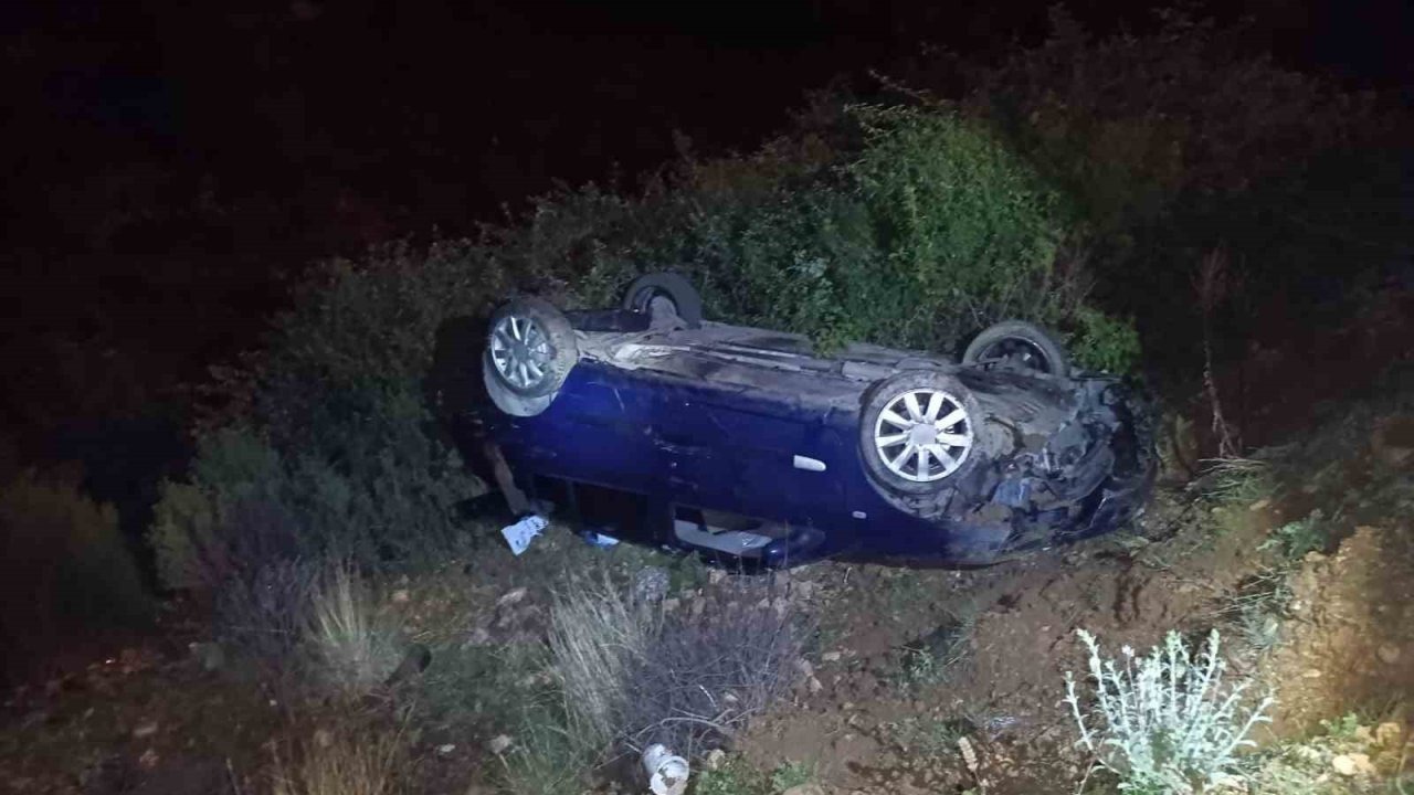 Alanya’da otomobil şarampole yuvarlandı: 1 yaralı
