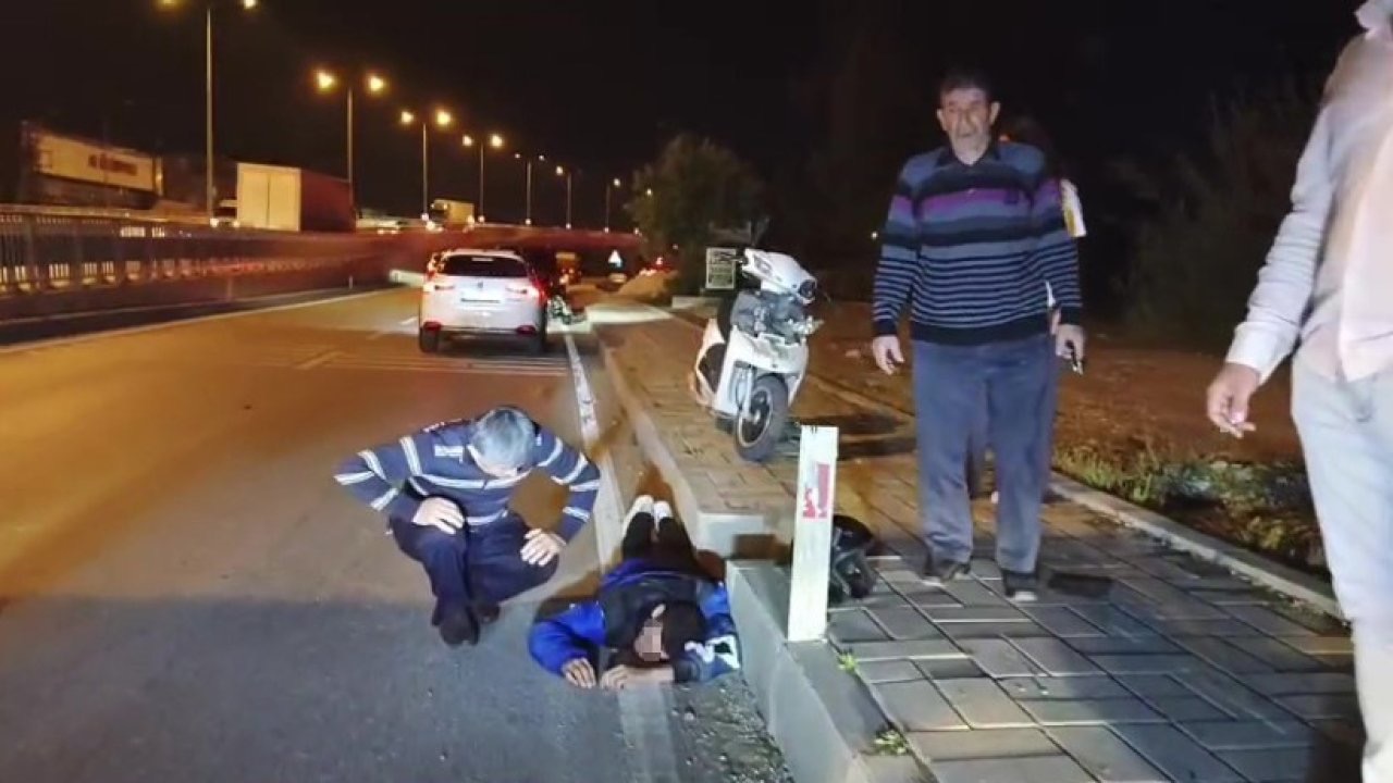 Devrilen motosikletin sürücüsü yaralandı