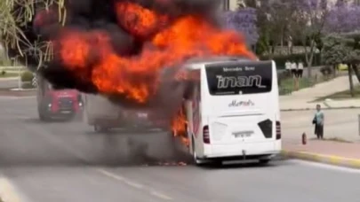 Otobüs Alev Aldı! Yolcular İçin Korku Dolu Anlar