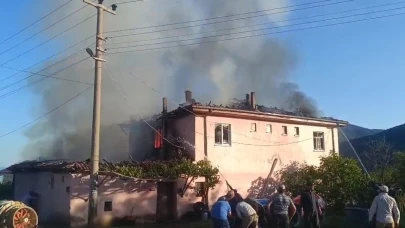 Kardeşlerin evi yandı