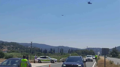 Muğla’da dron ve helikopter destekli trafik denetimi