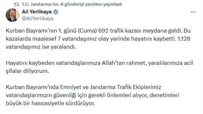 Bayramın 1'inci günündeki trafik kazalarında 7 kişi öldü, 1128 kişi yaralandı