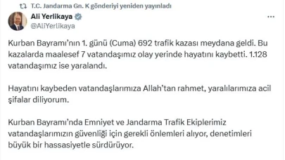 Bayramın 1'inci günündeki trafik kazalarında 7 kişi öldü, 1128 kişi yaralandı