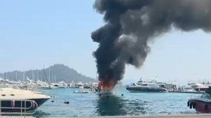 Göcek’te tekne alev alev yandı