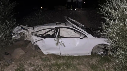 Otomobiliyle şarampole düşen sürücü yaralandı
