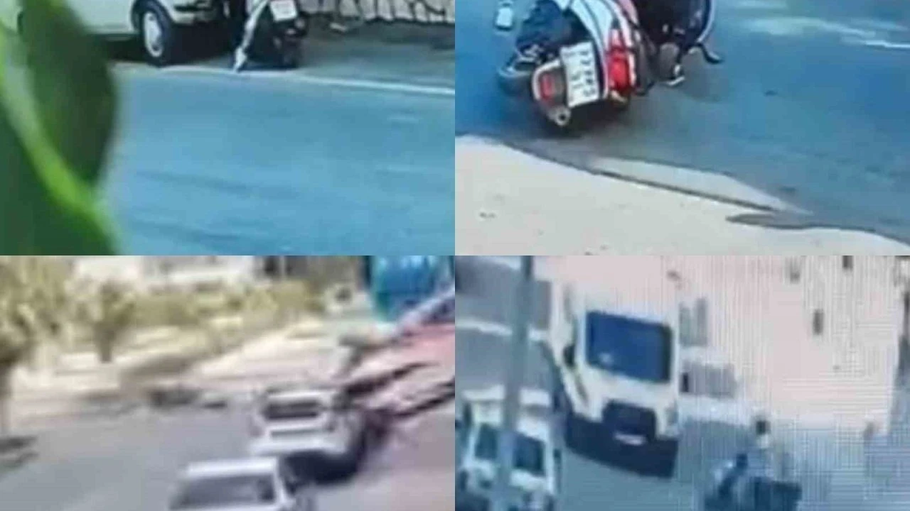 Otomobille motosikletlinin üzerinden geçti: O anlar kamerada