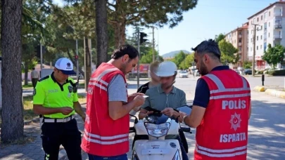 Isparta’da kusurlu bulunan 34 sürücüye idari para cezası