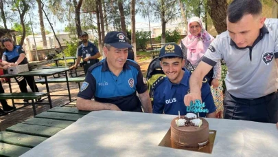 Doğum gününde polis oldu, hayalini yaşadı