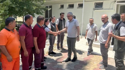 Bölge müdüründen Gebiz yangın ekip binasına ziyaret