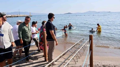 Turgutreis'de plaja raylı sistem