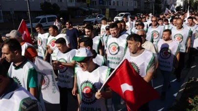 Şeker fabrikası işçileri eylem yaptı