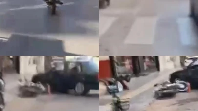 Motosikletlilerin farklı kazaları gözler önünde