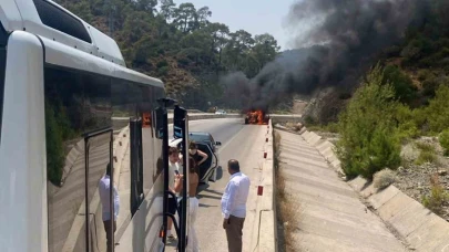 Fethiye’de araç yangını