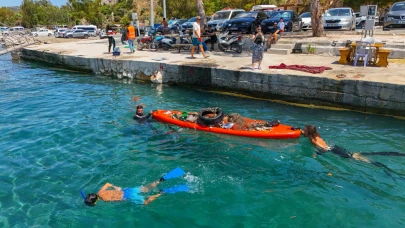 Demre'de deniz dibi temizliği yapıldı