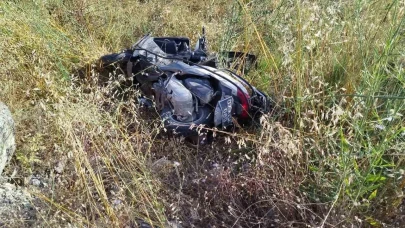 Devrilen motosikletin sürücüsü yaralandı