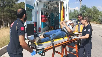 Motosiklet ile bisiklet çarpıştı; 2 yaralı