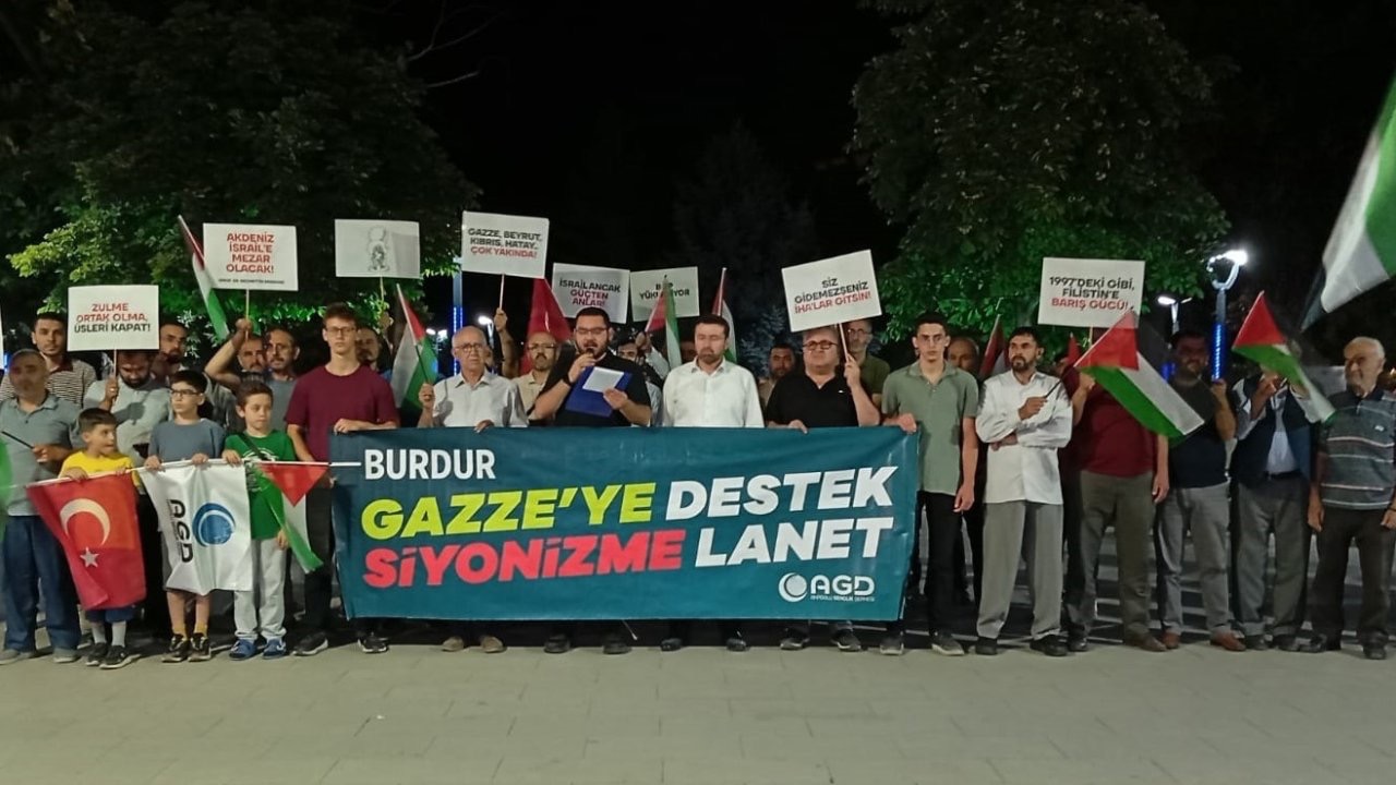 Burdur'da İsrail protestosu
