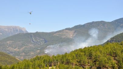 Antalya'nın 2 ilçesindeki orman yangınlarına müdahale 2’nci günde de sürüyor