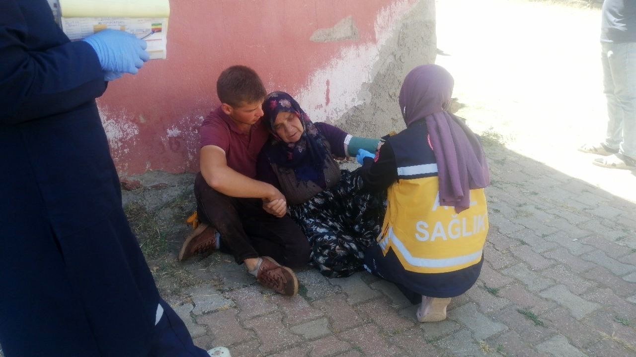 Komşusunun odunluğunun yanışını gören yaşlı kadın panikleyip baygınlık geçirdi