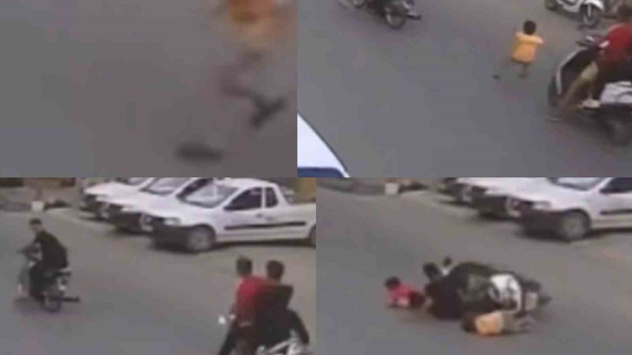 Mersin’de yola fırlayan çocuğa motosikletler çarptı