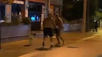 Rusların tekme ve yumruklu kavgası kamerada