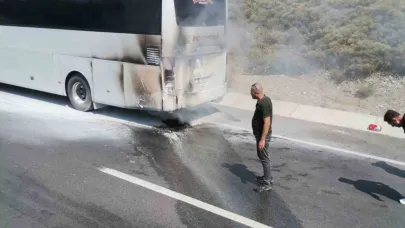 Menteşe’de yolcu otobüsünde yangın paniği