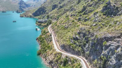 Büyükşehir Oymapınar Barajı çevresindeki yolları asfaltlıyor