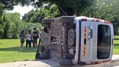Yan yatan aracı gören 112’yi aradı, ekipler anne ve kızının sıyrık dahi almadığını görünce şaşkınlık yaşadı