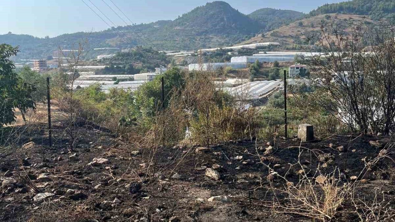 Alanya’da otluk alanda çıkan yangın büyümeden söndürüldü