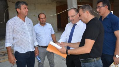 İl Milli Eğitim Müdürü Eriş'ten yapımı süren Halk Eğitimi Merkezi'ne ziyaret