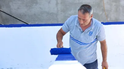 Bodrum sokakları mavi ve beyaza boyanıyor