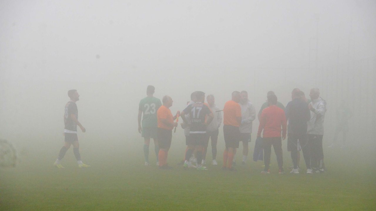 Muğlaspor-Fethiyespor maçına sis engeli