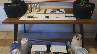 Evde iklimlendirme sistemiyle uyuşturucu yetiştiren 2 şüpheliye gözaltı