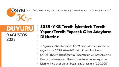 ÖSYM, yeni YKS tercih kılavuzunu yayımladı