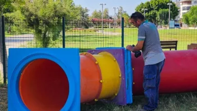 Manavgat Belediyesi köpek eğitim parkına yeni parkurlar ekliyor