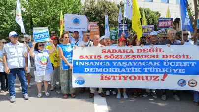 Sendikalar iş bırakıp eylem yaptı