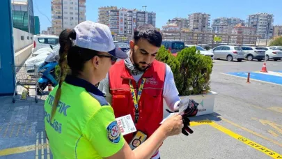 Mersin’de motokuryelere trafik eğitimi