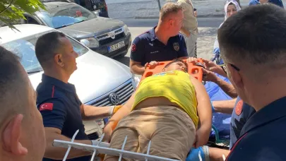 Bacağına demir korkuluk saplanan çocuk hastanelik oldu