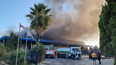 Antalya'da soğuk hava deposu ve imalathanede yangın