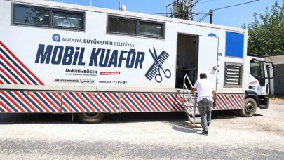 Mobil kuaför tırı Antalya’nın yaylalarında
