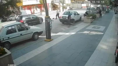 Otomobilin yayaya çarptığı kaza kamerada
