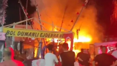 Tatil bölgesindeki lunaparkta yangın