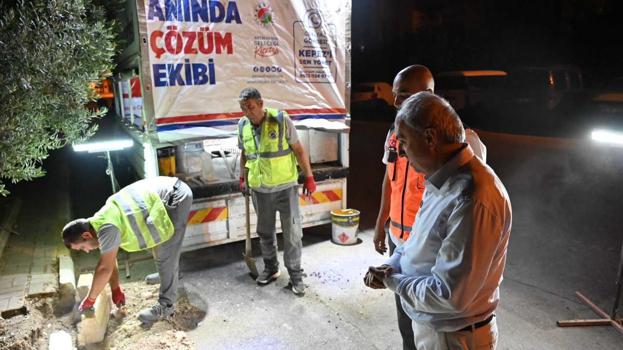 Kepez'de 'Anında Çözüm Ekibi' gece gündüz sahada
