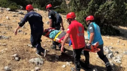 Isparta’da kayalıklardan düşen kadın operasyonla kurtarıldı