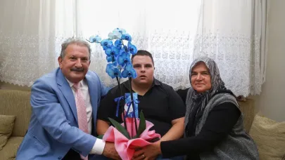 Down sendromlu Muhammed'e evinde ziyaret