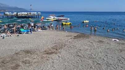 Kemer'deki halk plajına denetim