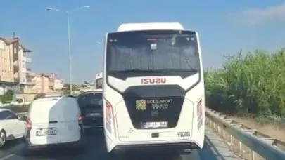 Emniyet şeridini kullanan araçlar ambulansa zor anlar yaşattı