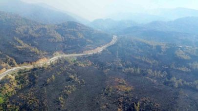 Muğla’da yangın felaketinin boyutu drone görüntüleriyle ortaya çıktı