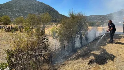 Akseki’de otluk yangın büyümeden söndürüldü